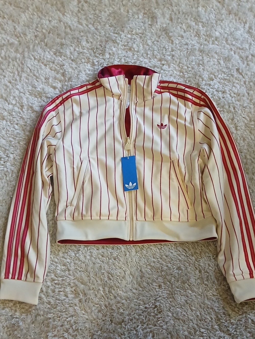 NWT ADIDAS PINSTRIPE REVERSIBLE JACKET